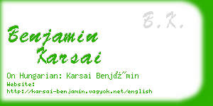 benjamin karsai business card